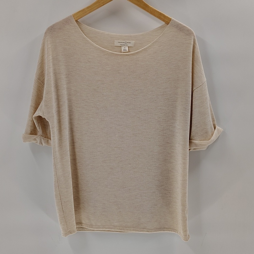 Treasure and Bond Short Sleeve Shirt Size Medium Semi Sheer